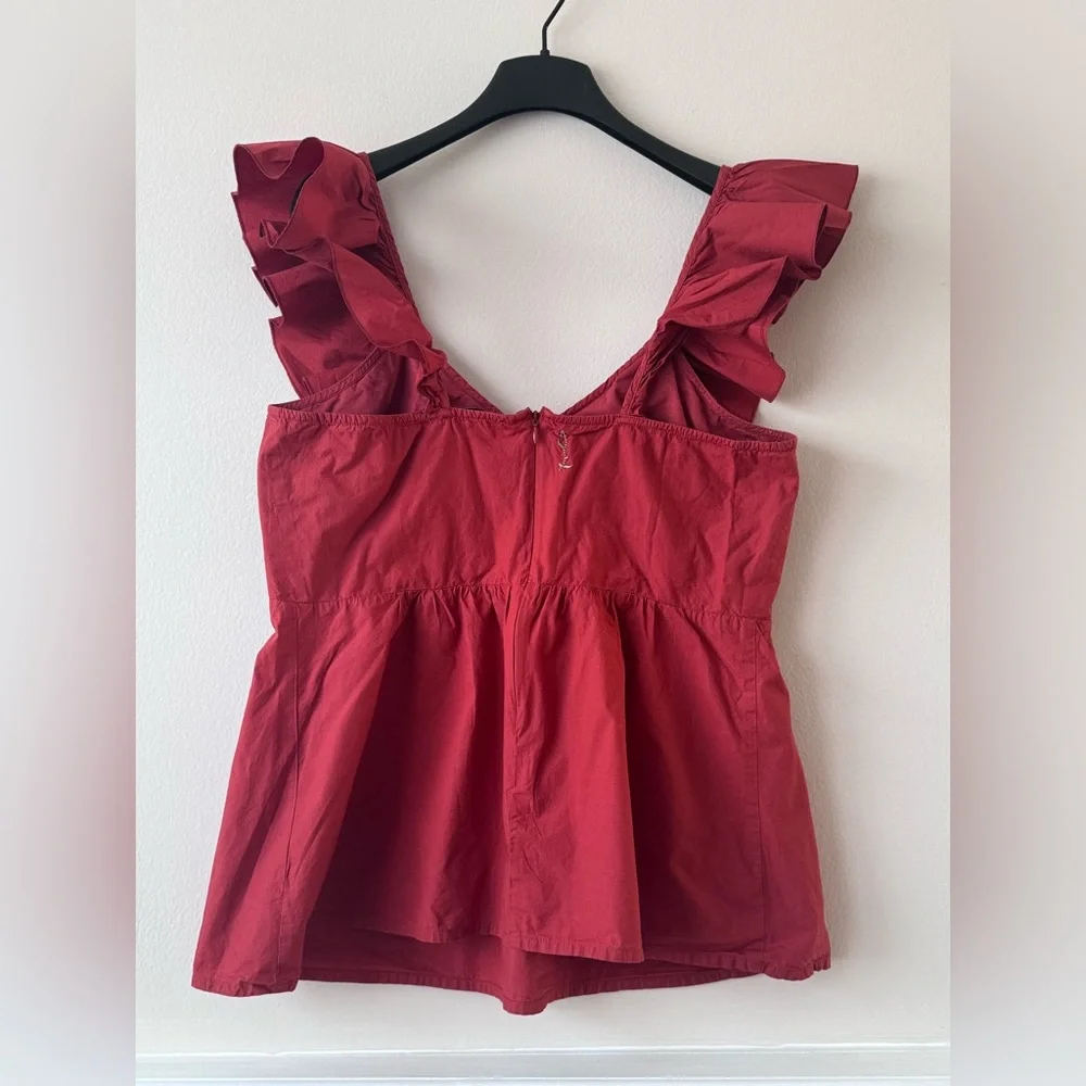 French Connection Azana Ruffle V Neck Top - Picture 5 of 7